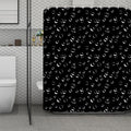 Black And White Bubble Pattern Print Polyester Shower Curtain