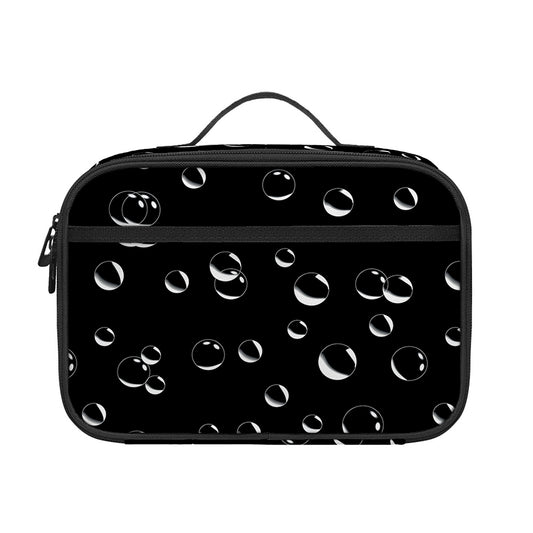 Black And White Bubble Pattern Print Portable Lunch Bag