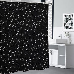 Black And White Bubble Pattern Print Premium Shower Curtain