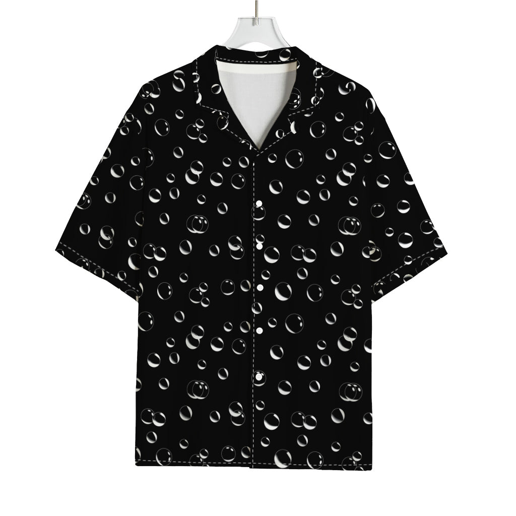 Black And White Bubble Pattern Print Rayon Hawaiian Shirt