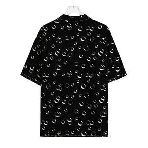 Black And White Bubble Pattern Print Rayon Hawaiian Shirt