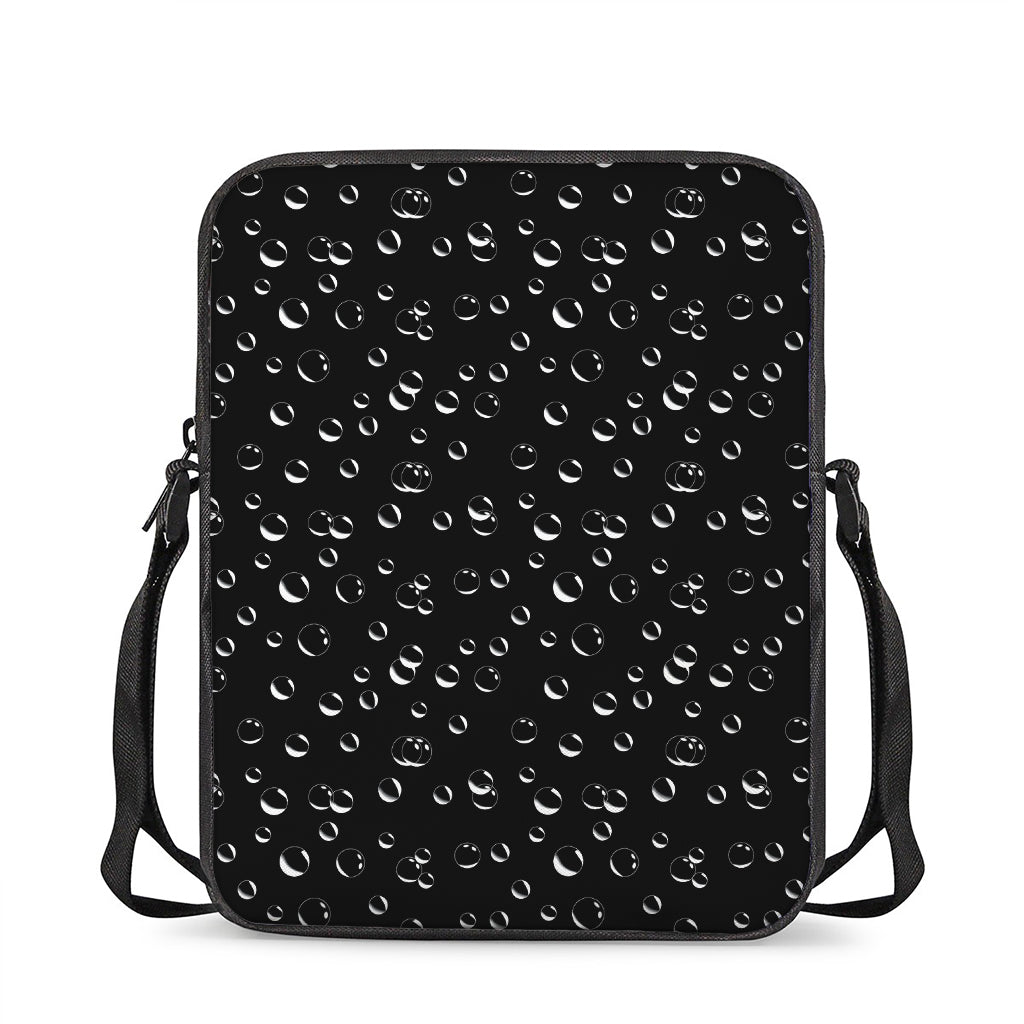 Black And White Bubble Pattern Print Rectangular Crossbody Bag