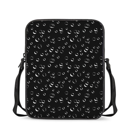 Black And White Bubble Pattern Print Rectangular Crossbody Bag