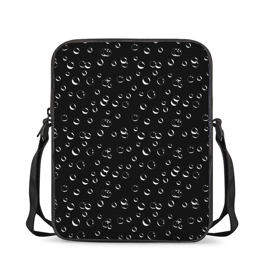 Black And White Bubble Pattern Print Rectangular Crossbody Bag