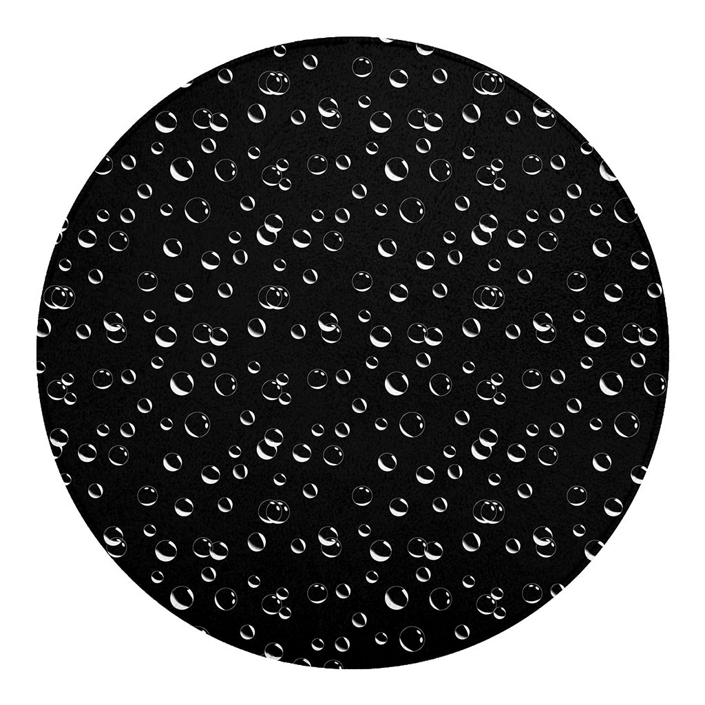 Black And White Bubble Pattern Print Round Blanket