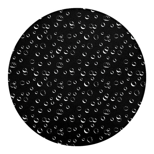 Black And White Bubble Pattern Print Round Blanket