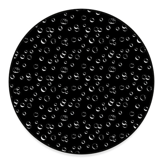 Black And White Bubble Pattern Print Round Floor Mat