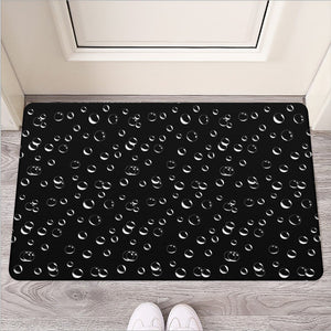 Black And White Bubble Pattern Print Rubber Doormat