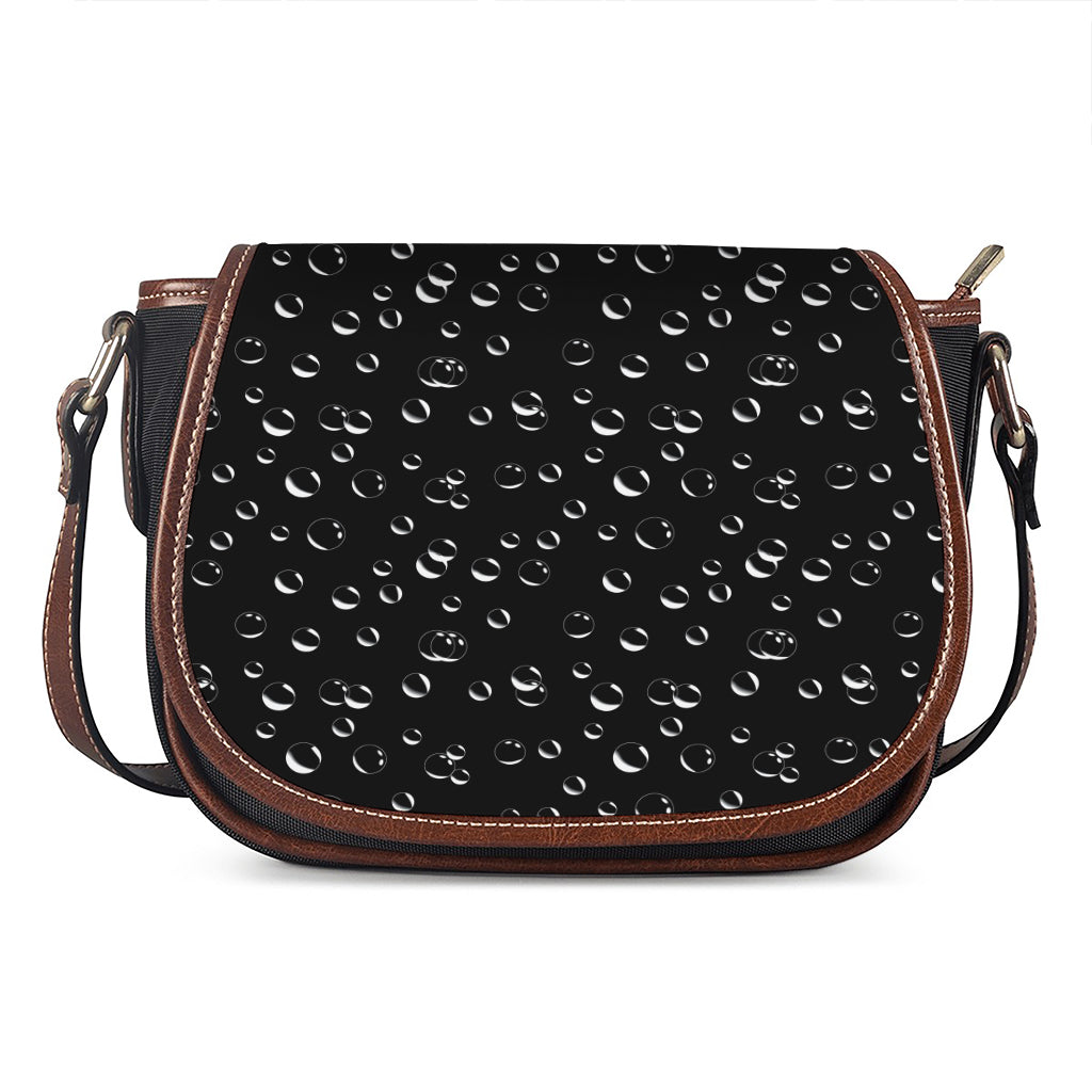 Black And White Bubble Pattern Print Saddle Bag