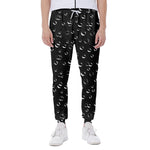 Black And White Bubble Pattern Print Scuba Joggers