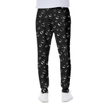 Black And White Bubble Pattern Print Scuba Joggers