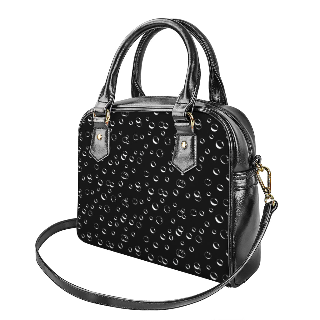 Black And White Bubble Pattern Print Shoulder Handbag