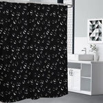 Black And White Bubble Pattern Print Shower Curtain