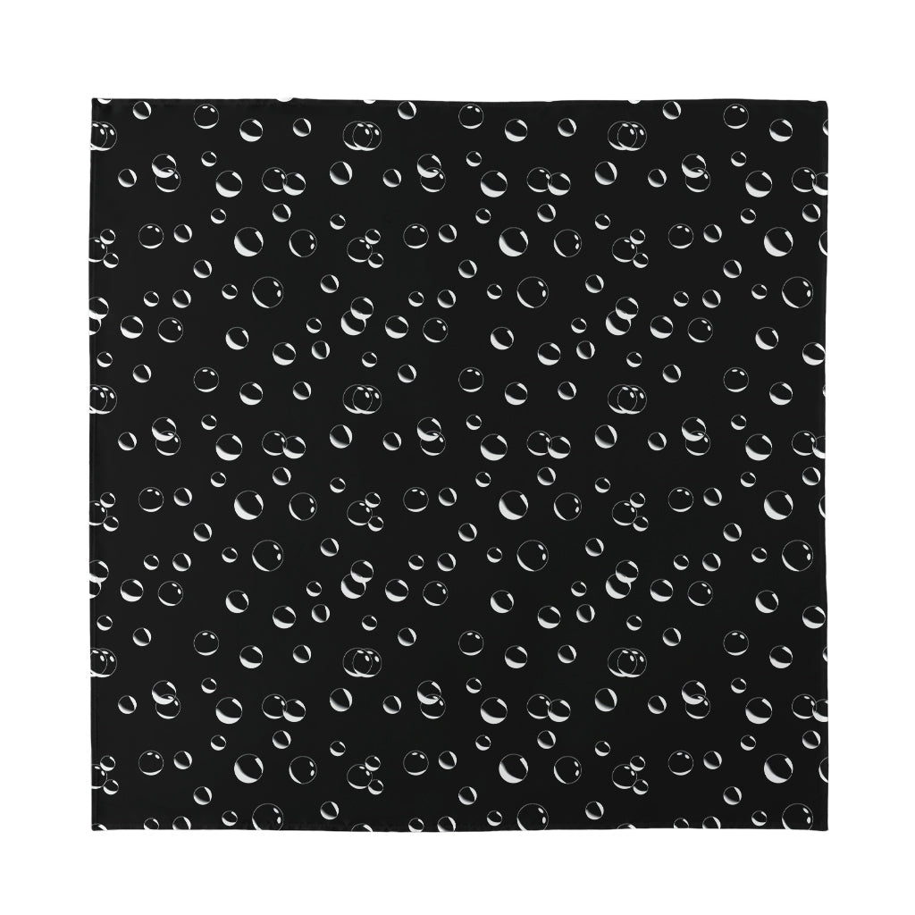 Black And White Bubble Pattern Print Silk Bandana