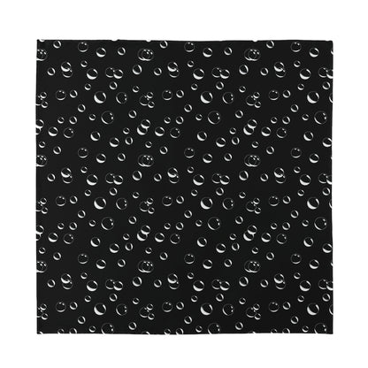 Black And White Bubble Pattern Print Silk Bandana