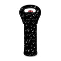 Black And White Bubble Pattern Print Single Neoprene Wine Tote