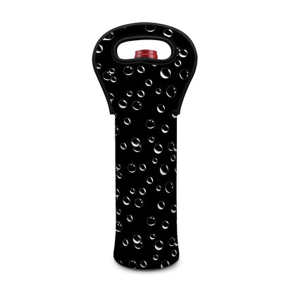 Black And White Bubble Pattern Print Single Neoprene Wine Tote