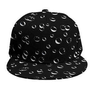 Black And White Bubble Pattern Print Snapback Cap