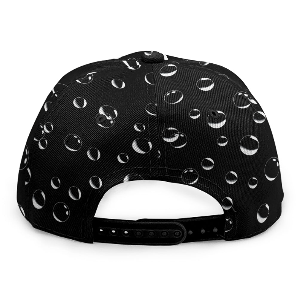 Black And White Bubble Pattern Print Snapback Cap