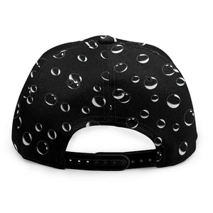 Black And White Bubble Pattern Print Snapback Cap