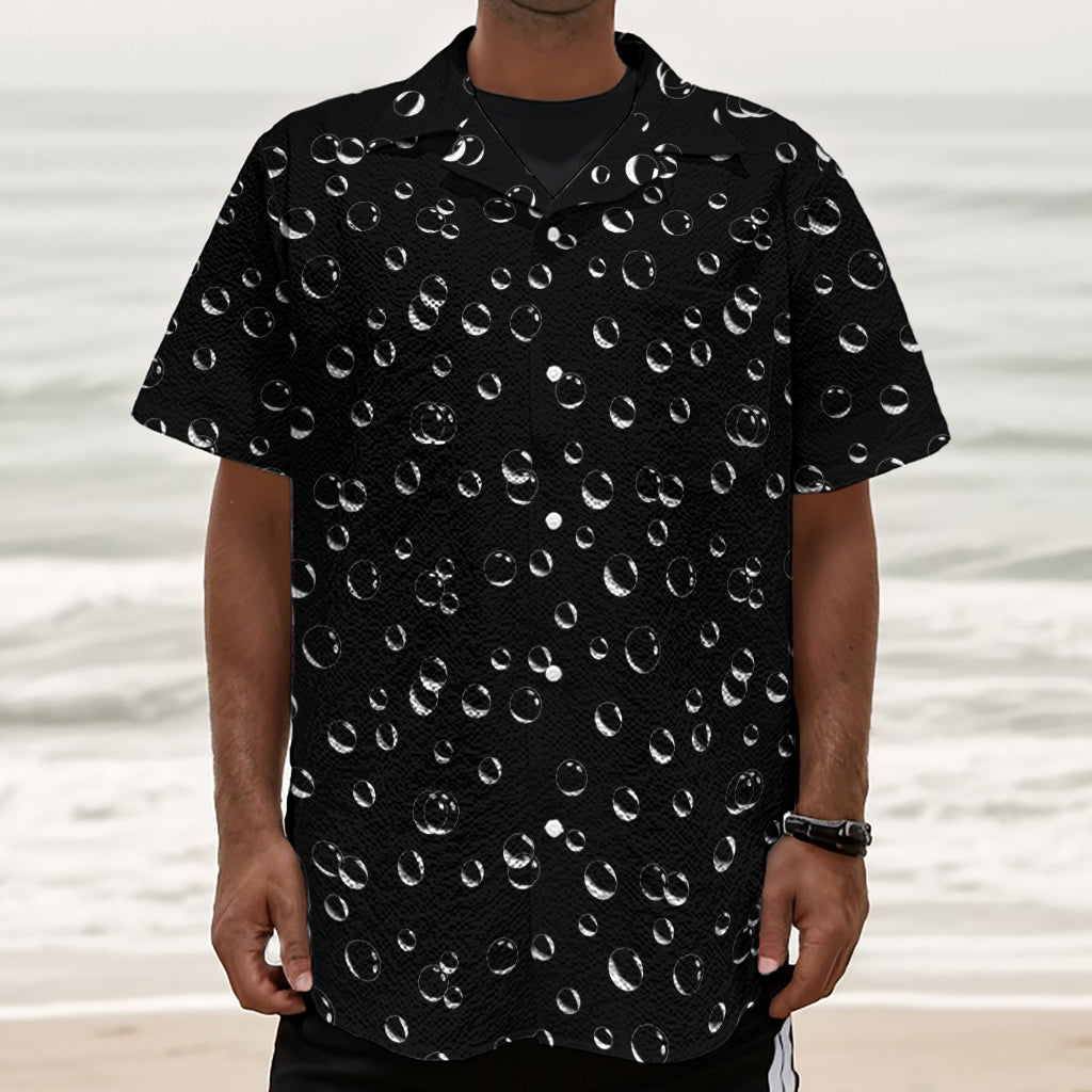 Black And White Bubble Pattern Print Textured Short Sleeve Shirt