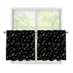 Black And White Bubble Pattern Print Tier Curtains