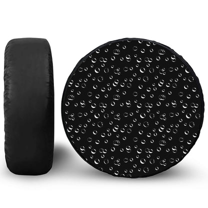Black And White Bubble Pattern Print Tire Cover