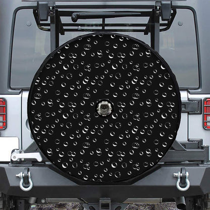 Black And White Bubble Pattern Print Tire Cover With Camera Hole