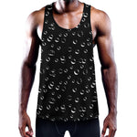 Black And White Bubble Pattern Print Training Tank Top