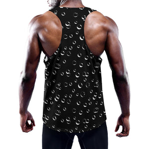 Black And White Bubble Pattern Print Training Tank Top