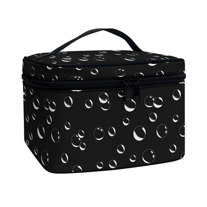 Black And White Bubble Pattern Print Travel Makeup Bag