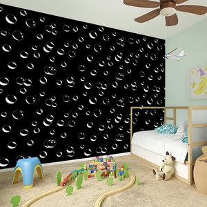 Black And White Bubble Pattern Print Wall Sticker