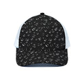 Black And White Bubble Pattern Print White Mesh Trucker Hat