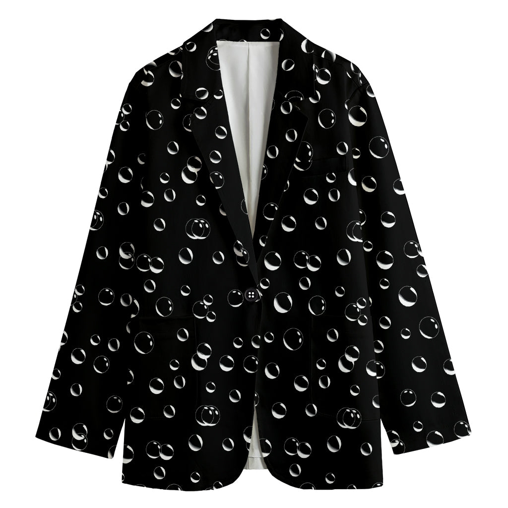 Black And White Bubble Pattern Print Women's Blazer