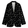 Black And White Bubble Pattern Print Women's Blazer