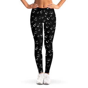 Black And White Bubble Pattern Print Women's Leggings