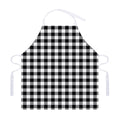 Black And White Buffalo Plaid Print Adjustable Apron