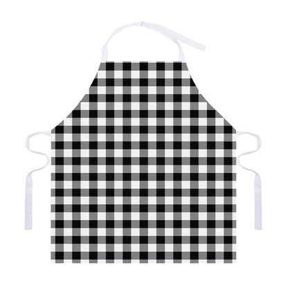 Black And White Buffalo Plaid Print Adjustable Apron