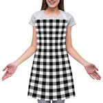 Black And White Buffalo Plaid Print Adjustable Apron