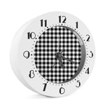 Black And White Buffalo Plaid Print Alarm Clock
