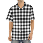 Black And White Buffalo Plaid Print Aloha Shirt