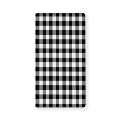 Black And White Buffalo Plaid Print Baby Crib Sheet