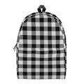 Black And White Buffalo Plaid Print School Backpack