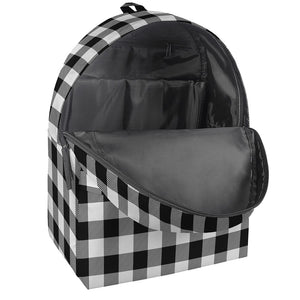 Black And White Buffalo Plaid Print Backpack