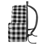 Black And White Buffalo Plaid Print Backpack