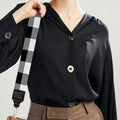 Black And White Buffalo Plaid Print Bag Strap