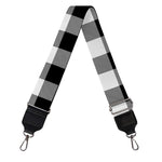 Black And White Buffalo Plaid Print Bag Strap