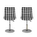 Black And White Buffalo Plaid Print Bar Stool Covers