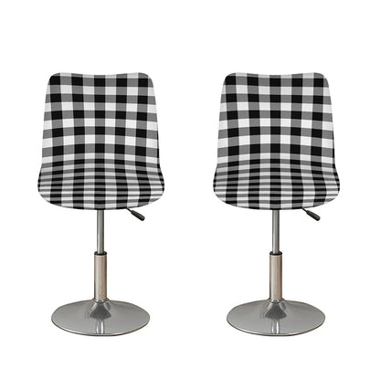 Black And White Buffalo Plaid Print Bar Stool Covers