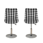 Black And White Buffalo Plaid Print Bar Stool Covers